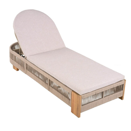 Adjustable Acacia Wood Outdoor Chaise Lounge With Cushion - Serenova - Sleep Galleria