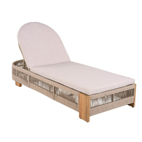 Adjustable Acacia Wood Outdoor Chaise Lounge With Cushion - Serenova - Sleep Galleria