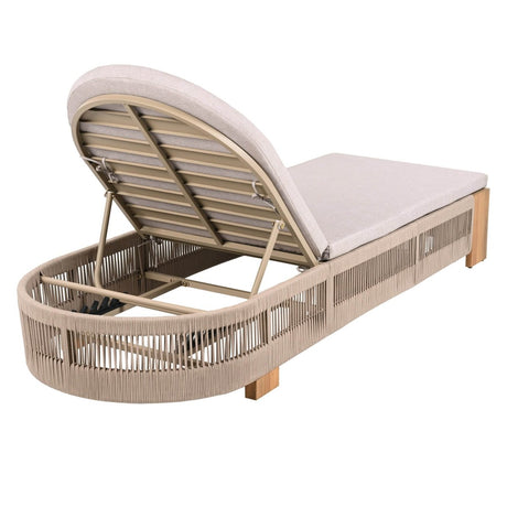 Adjustable Acacia Wood Outdoor Chaise Lounge With Cushion - Serenova - Sleep Galleria