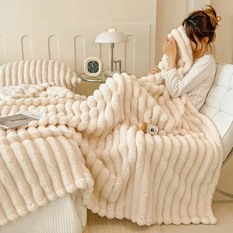 All-Season Soft Polyester Knit Flannel Blanket - Sleep Galleria