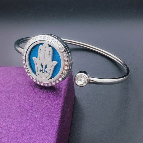 Aromatherapy Stainless Steel Floral Hollow Bracelet - Serenova - Sleep Galleria