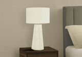 Art Deco Ceramic Table Lamp With Ivory Linen Shade - Sleep Galleria
