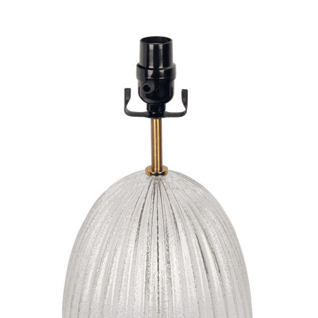 Aurora Ribbed Glass Table Lamp With Linen Shade - Serenova - Sleep Galleria