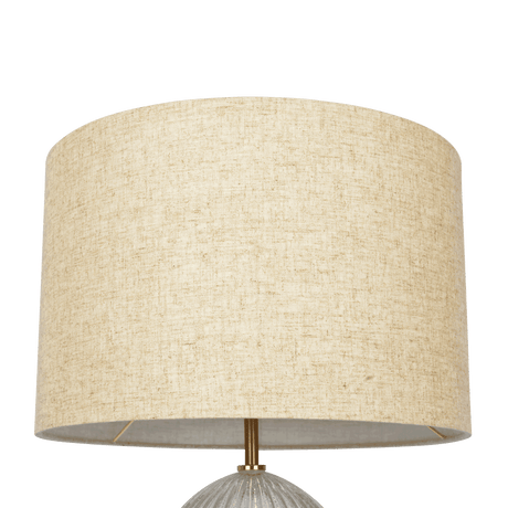 Aurora Ribbed Glass Table Lamp With Linen Shade - Serenova - Sleep Galleria