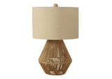 Boho Woven Rope Brown Table Lamp With Shade - Sleep Galleria
