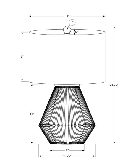 Boho Woven Rope Brown Table Lamp With Shade - Sleep Galleria