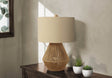 Boho Woven Rope Brown Table Lamp With Shade - Sleep Galleria
