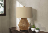 Boho Woven Rope Brown Table Lamp With Shade - Sleep Galleria