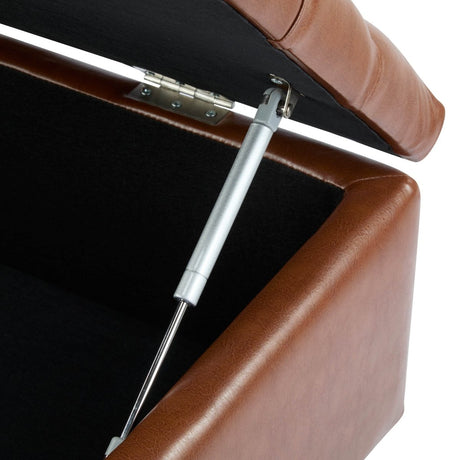 Brown PU Leather Storage Ottoman Bench With Foam Filling - Serenova - Sleep Galleria