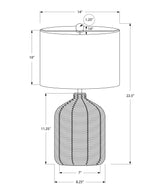 Brown Rattan Ginger Jar Table Lamp With Fabric Shade - Sleep Galleria