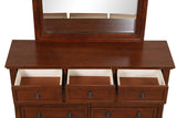 Cherry Finish Particle Board Dresser With Full Extension Drawers - Sleep Galleria