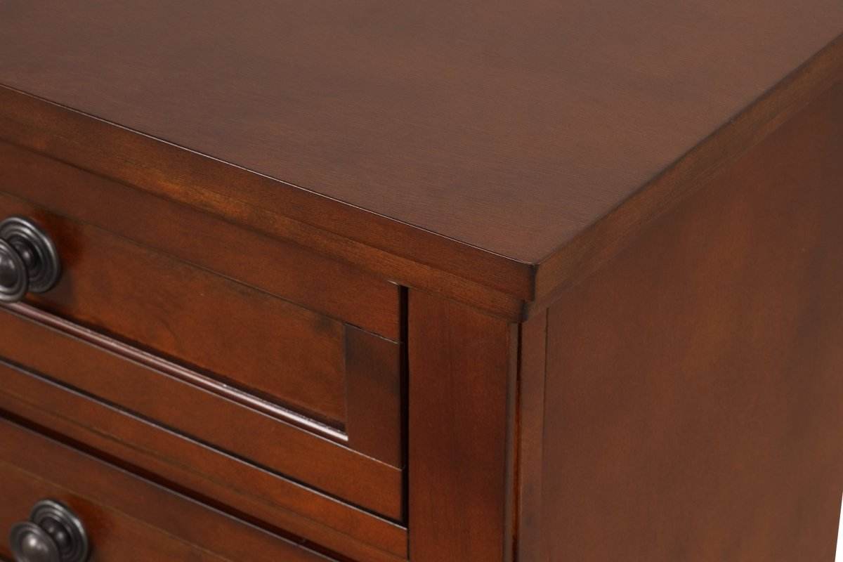 Cherry Finish Particle Board Dresser With Full Extension Drawers - Sleep Galleria