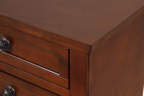 Cherry Finish Particle Board Dresser With Full Extension Drawers - Sleep Galleria