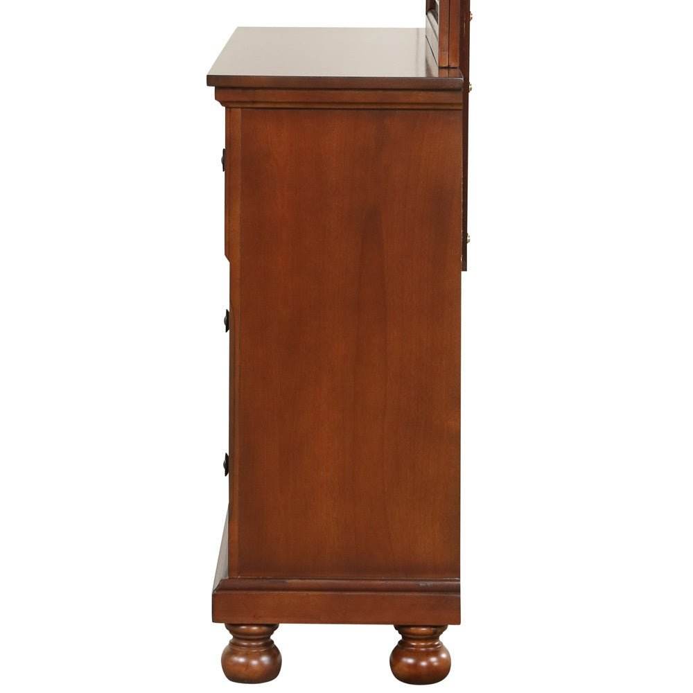 Cherry Finish Particle Board Dresser With Full Extension Drawers - Sleep Galleria