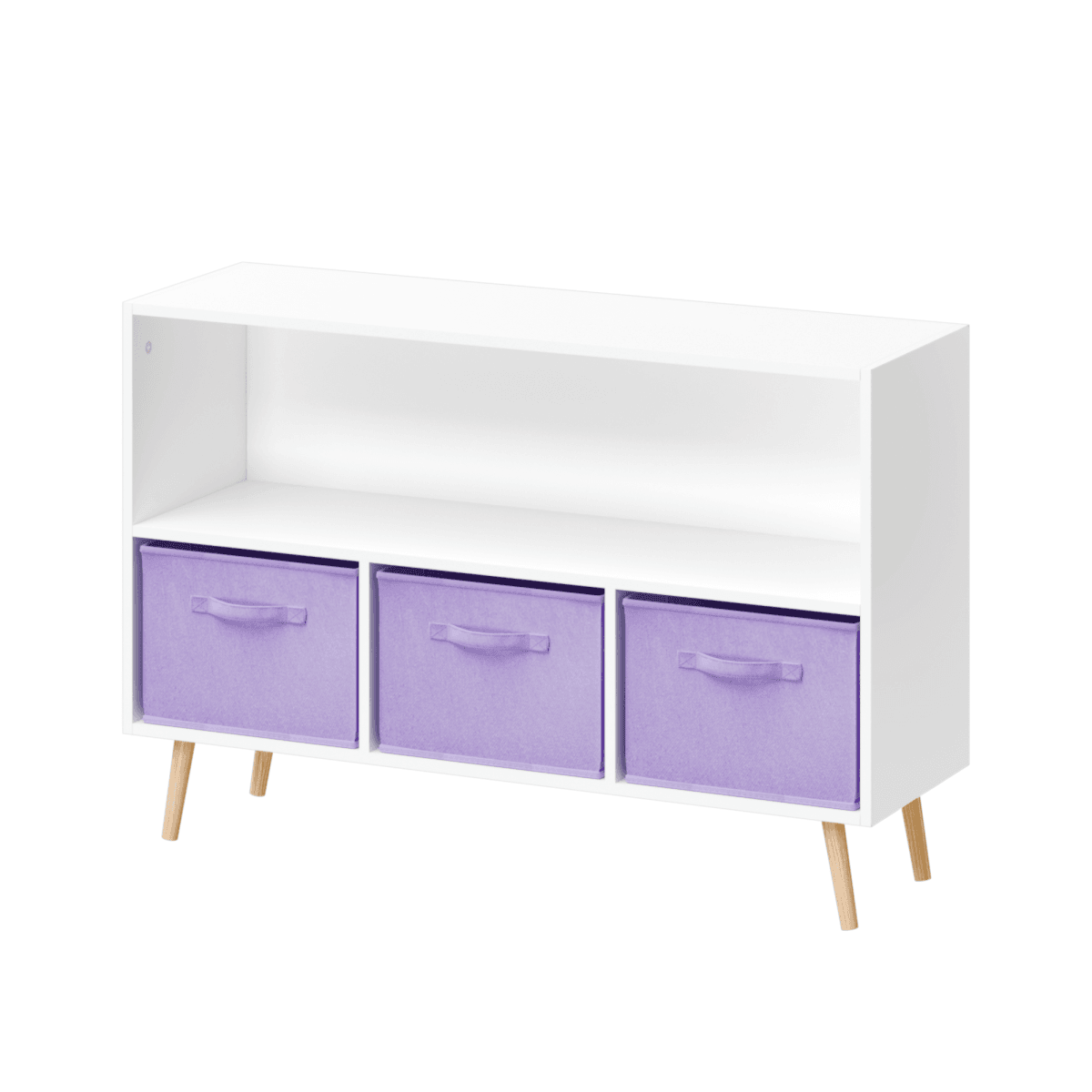 Children’s MDF Bookcase With Collapsible Fabric Drawers - Sleep Galleria