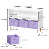 Children’s MDF Bookcase With Collapsible Fabric Drawers - Sleep Galleria