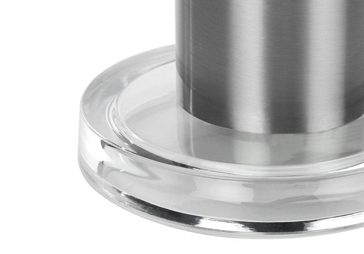 Contemporary Nickel Metal Acrylic Base Table Lamp - Serenova - Sleep Galleria