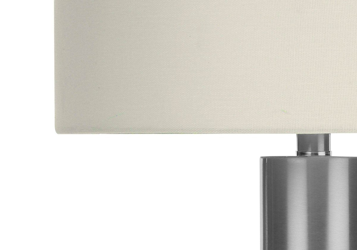 Contemporary Nickel Metal Acrylic Base Table Lamp - Serenova - Sleep Galleria