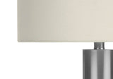 Contemporary Nickel Metal Acrylic Base Table Lamp - Serenova - Sleep Galleria