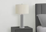 Contemporary Nickel Metal Acrylic Base Table Lamp - Serenova - Sleep Galleria