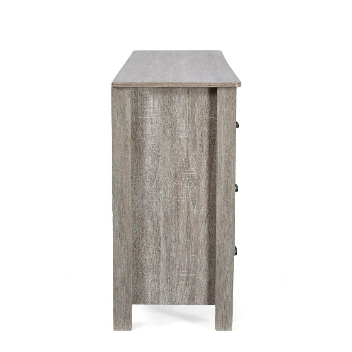 Contemporary Oak Six Drawer Particle Board Dresser - Sleep Galleria