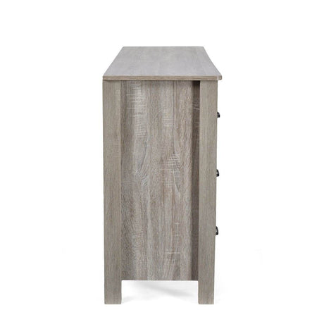 Contemporary Oak Six Drawer Particle Board Dresser - Sleep Galleria