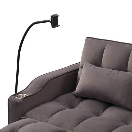 Convertible Velvet Sofa Bed With USB Ports And Trundle - Sleep Galleria