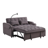 Convertible Velvet Sofa Bed With USB Ports And Trundle - Sleep Galleria