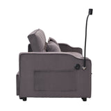 Convertible Velvet Sofa Bed With USB Ports And Trundle - Sleep Galleria