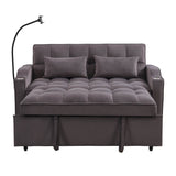 Convertible Velvet Sofa Bed With USB Ports And Trundle - Sleep Galleria