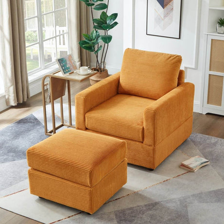 Corduroy Foam Upholstered Chaise Lounge Chair - Sleep Galleria