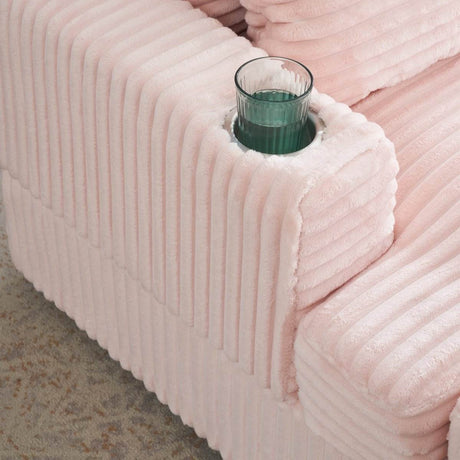 Corduroy Spring Upholstered Armchair And Ottoman Set - Serenova - Sleep Galleria
