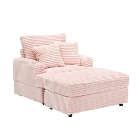 Corduroy Spring Upholstered Armchair And Ottoman Set - Serenova - Sleep Galleria
