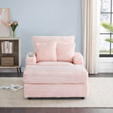 Corduroy Spring Upholstered Armchair And Ottoman Set - Sleep Galleria