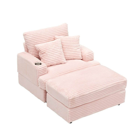 Corduroy Spring Upholstered Armchair And Ottoman Set - Serenova - Sleep Galleria