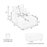 Corduroy Spring Upholstered Armchair And Ottoman Set - Sleep Galleria