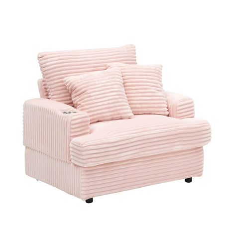 Corduroy Spring Upholstered Armchair And Ottoman Set - Serenova - Sleep Galleria