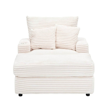 Corduroy Upholstered Reclining Armchair With Ottoman Set - Serenova - Sleep Galleria