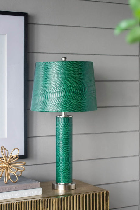 Crocodile Textured Faux Leather Table Lamp - Serenova - Sleep Galleria