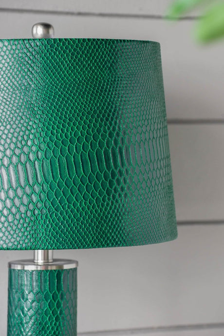 Crocodile Textured Faux Leather Table Lamp - Serenova - Sleep Galleria