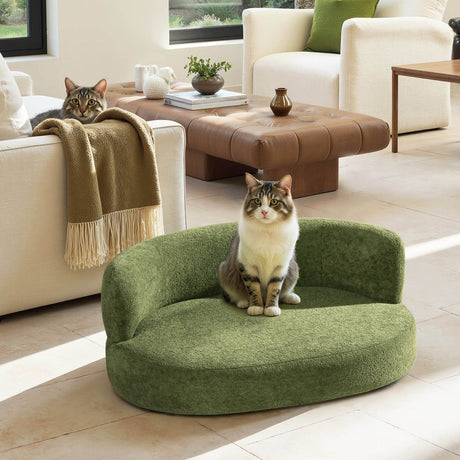 Curved Fleeced Teddy Upholstered Pet Sofa Bed - Sleep Galleria