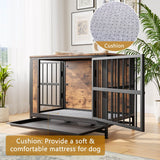 Decorative MDF Metal Dog Crate Furniture With Cushion - Serenova - Sleep Galleria