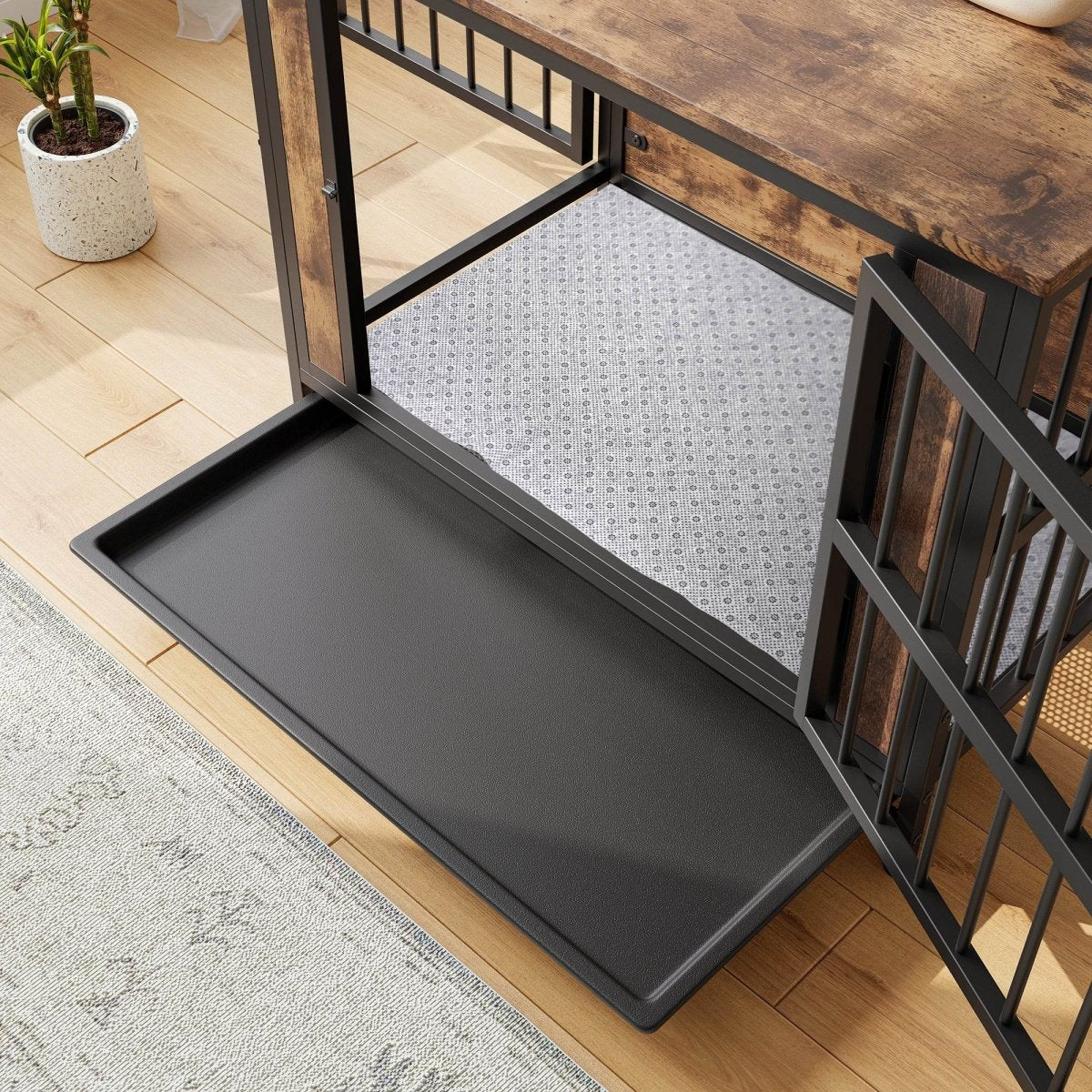 Decorative MDF Metal Dog Crate Furniture With Cushion - Serenova - Sleep Galleria