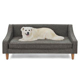 Durable Elevated Modern Linen Foam Dog Sofa Bed - Sleep Galleria