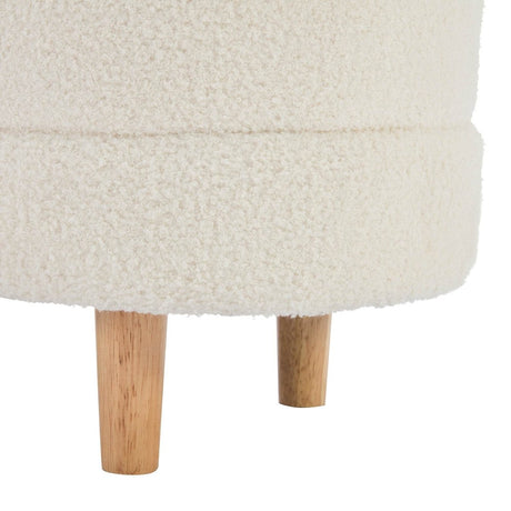 Elegant Upholstered Sherpa Fabric Storage Ottoman Bench - Serenova - Sleep Galleria