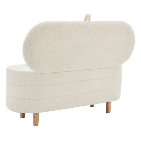 Elegant Upholstered Sherpa Fabric Storage Ottoman Bench - Serenova - Sleep Galleria
