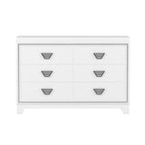 Elegant White MDF Metal 6-Drawer Storage Dresser - Sleep Galleria
