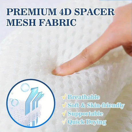 Extra Soft 4D Mesh Bath Pillow With Suction Cups - Sleep Galleria