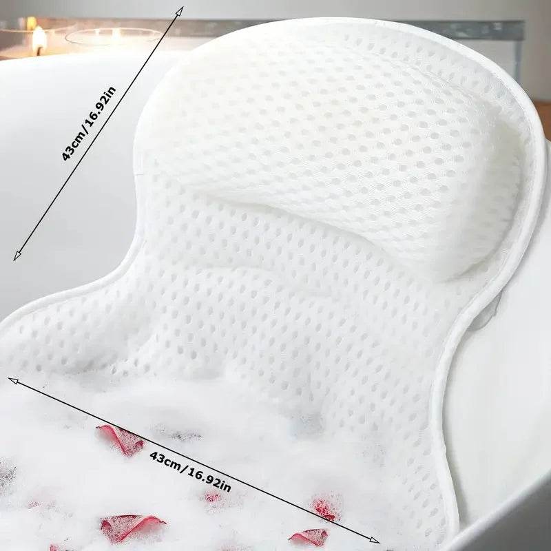Extra Soft 4D Mesh Bath Pillow With Suction Cups - Sleep Galleria