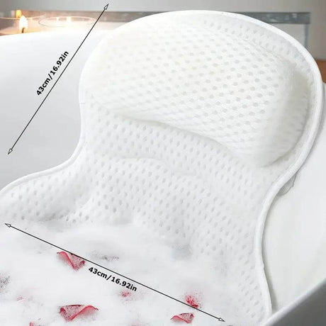 Extra Soft 4D Mesh Bath Pillow With Suction Cups - Sleep Galleria